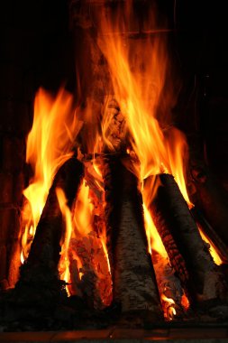 Huş yakacak odun yanan şömine