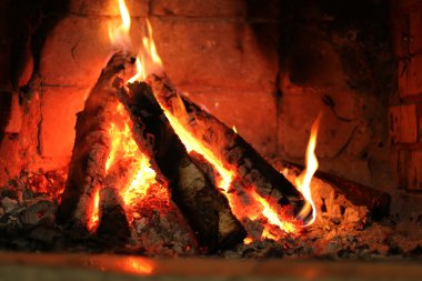 Huş yakacak odun yanan şömine