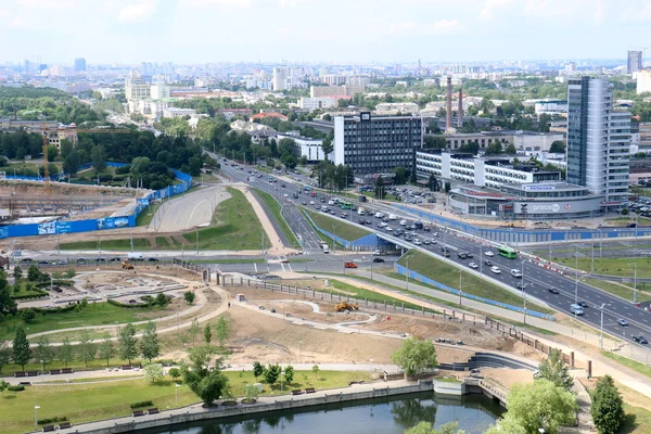 Minsk met een vogelvlucht bekijken — Stockfoto