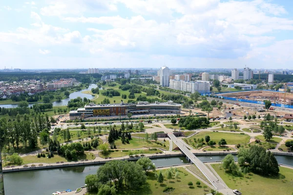 Minsk dengan pemandangan mata burung — Stok Foto