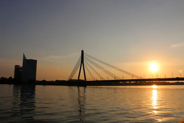 Sonnenuntergang auf der Daugava — Stockfoto