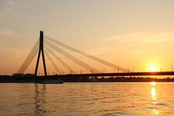 Sunset on the Daugava River — Stock Photo, Image