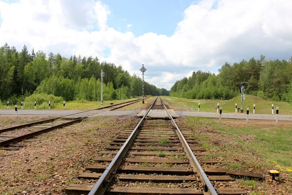 라트비아에 있는 철도 — 스톡 사진