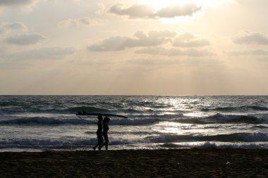 Akdeniz 'de gün batımı   