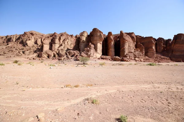 Salomos Pelare Timna Valley Nära Eilat Södra Israel Geologiska Bergsformationer — Stockfoto