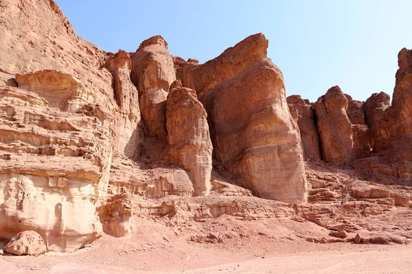 Salomos Pelare Timna Valley Nära Eilat Södra Israel Geologiska Bergsformationer — Stockfoto