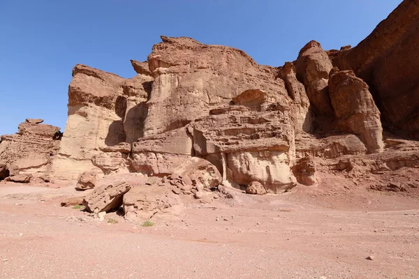 Salomos Pelare Timna Valley Nära Eilat Södra Israel Geologiska Bergsformationer — Stockfoto