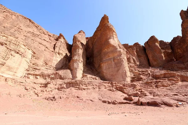 Los Pilares Salomón Valle Timna Cerca Eilat Sur Israel Formaciones — Foto de Stock