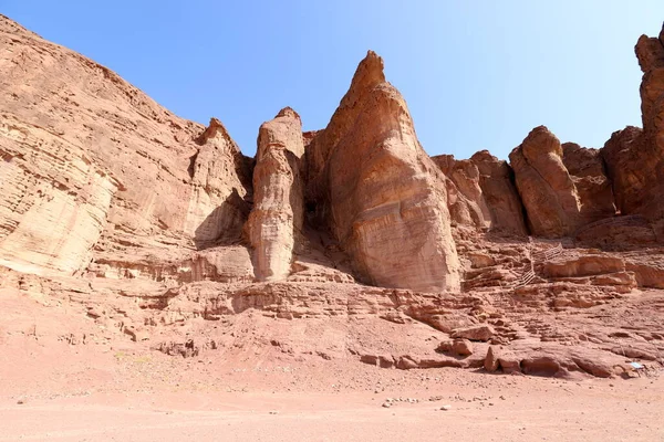 Salomos Pelare Timna Valley Nära Eilat Södra Israel Geologiska Bergsformationer — Stockfoto