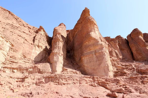 Les Piliers Salomon Dans Vallée Timna Près Eilat Dans Sud — Photo