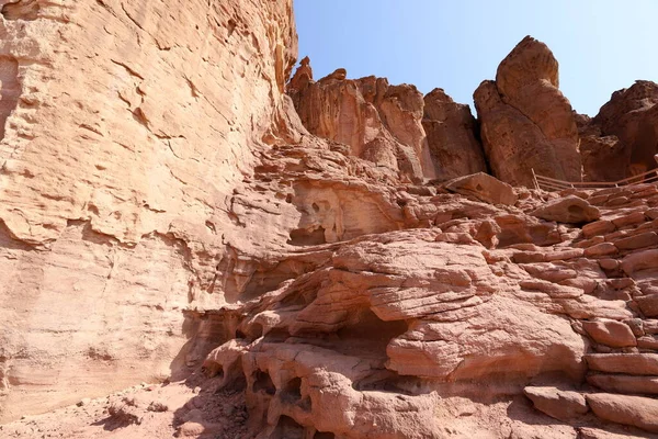 Salomos Pelare Timna Valley Nära Eilat Södra Israel Geologiska Bergsformationer — Stockfoto