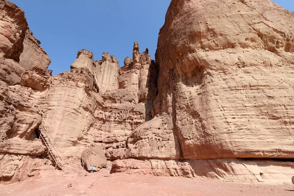 Pilares Salomão Vale Timna Perto Eilat Sul Israel Formações Rochosas — Fotografia de Stock