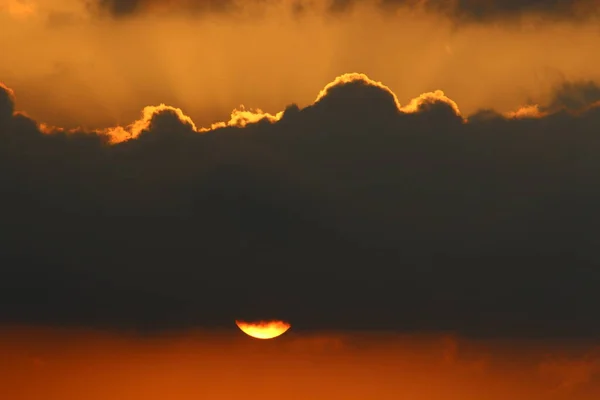 Manhã Cedo Nascer Sol Nas Margens Mar Vermelho Sul Israel — Fotografia de Stock