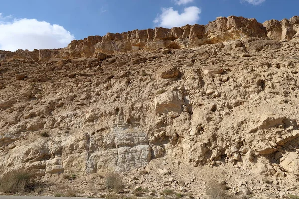 Τοπίο Στην Έρημο Negev Στο Νότιο Ισραήλ Έρημος Καταλαμβάνει Του — Φωτογραφία Αρχείου