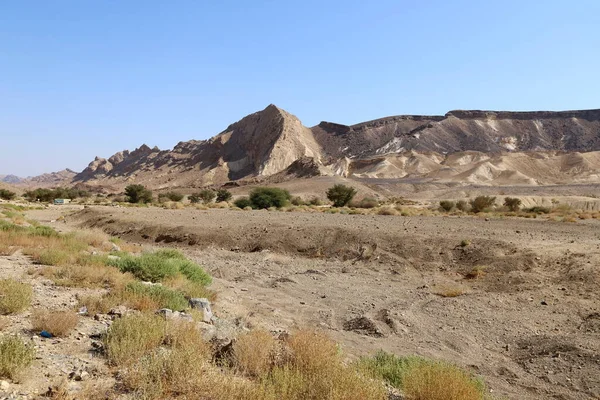 Landscape in the Negev desert in southern Israel. The desert occupies 60% of the territory of Israel