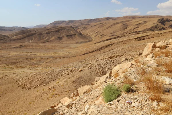 Tájkép Negev Sivatagban Dél Izraelben Izrael Területének Sivatag Foglalja — Stock Fotó