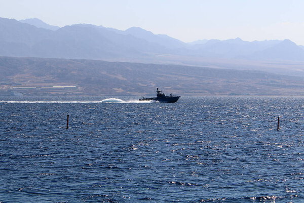 Jordan on the other side of the Gulf of Eilat. Photo taken from the side of Israel 