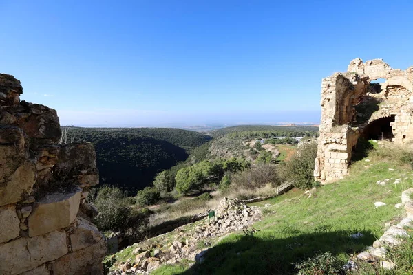 Yehiam Fortaleza Castillo Feudal Bien Conservado Del Segundo Reino Los — Foto de Stock