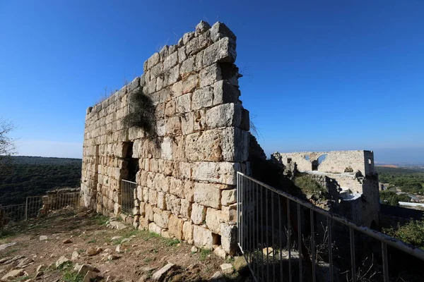 石南要塞 Yehiam Fortress 第二十字军王国的一个保存完好的封建城堡 这座城堡建于1220年 属于条顿骑士团 — 图库照片