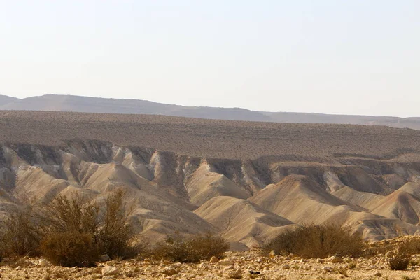 Górskie Krajobrazy Ramon Crater Pustyni Negev Południowym Izraelu Krater Około — Zdjęcie stockowe