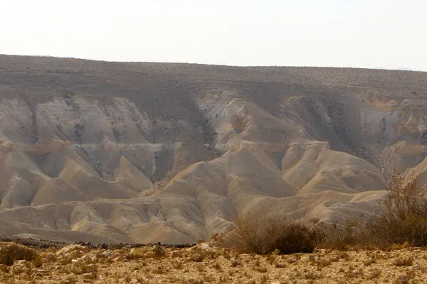 Górskie Krajobrazy Ramon Crater Pustyni Negev Południowym Izraelu Krater Około — Zdjęcie stockowe