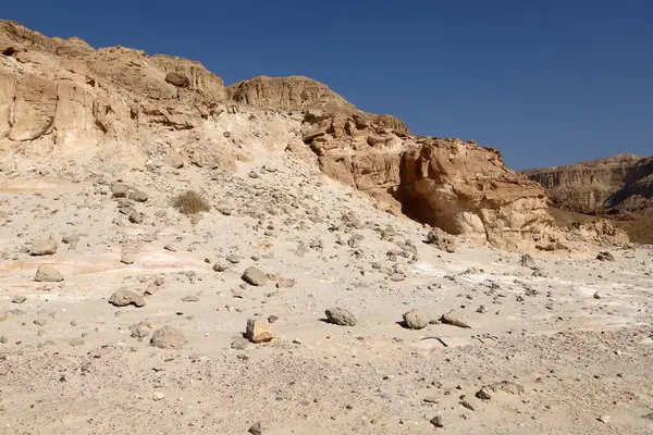 Гірські Пейзажі Кратері Рамон Пустелі Негев Півдні Ізраїлю Кратер Має — стокове фото