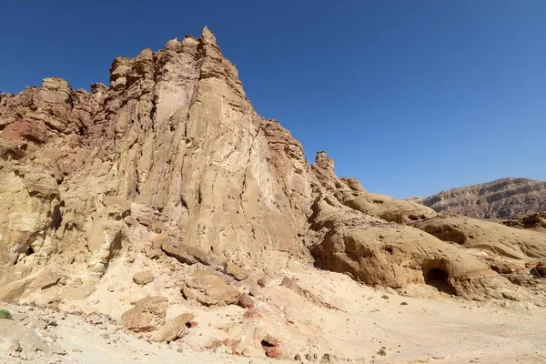 Paisagem Montanhosa Cratera Ramon Deserto Negev Sul Israel Cratera Tem — Fotografia de Stock