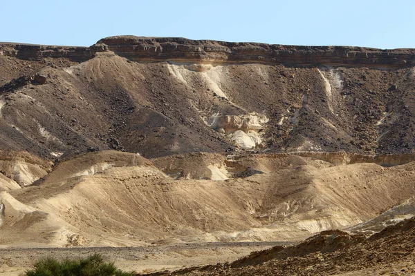 Ορεινό Τοπίο Στον Κρατήρα Ramon Στην Έρημο Negev Στο Νότιο — Φωτογραφία Αρχείου