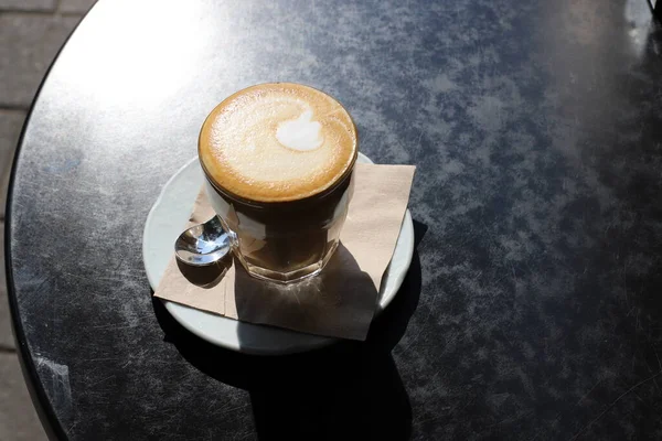 Glass Coffee Table Restaurant — Stock Photo, Image