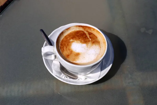 Vaso Café Sobre Una Mesa Restaurante — Foto de Stock