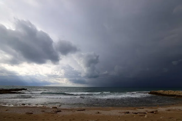 Rocce Pietre Sulle Rive Del Mar Mediterraneo Nel Nord Dello — Foto Stock