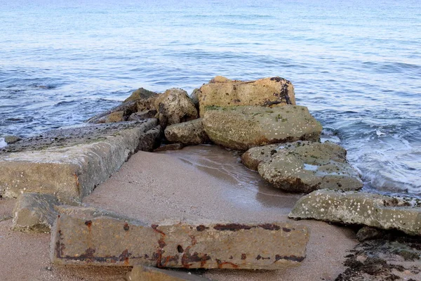 Rocks Stones Shores Mediterranean Sea North State Israel — Stock Photo, Image