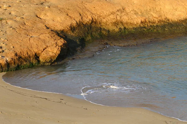 Rochas Pedras Nas Margens Mar Mediterrâneo Norte Estado Israel — Fotografia de Stock