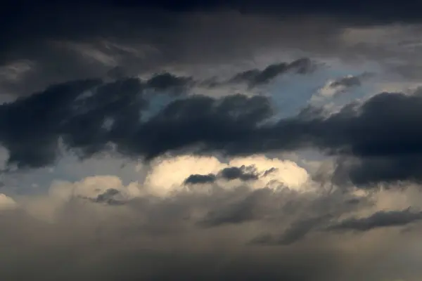 Déšť Mraků Obloze Nad Středozemním Mořem Prosinec Období Dešťů Izraeli — Stock fotografie