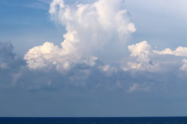 Nubes Lluvia Cielo Sobre Mar Mediterráneo Diciembre Temporada Lluvias Israel — Foto de Stock