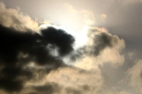 Déšť Mraků Obloze Nad Středozemním Mořem Prosinec Období Dešťů Izraeli — Stock fotografie