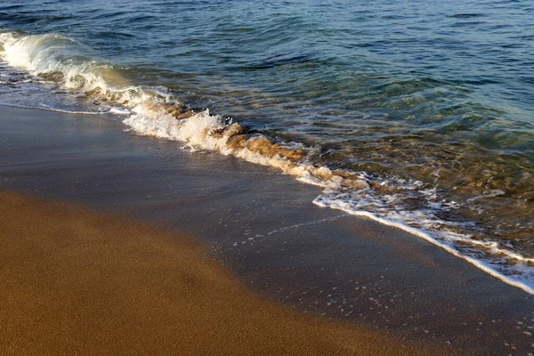 Verlaten Strand Tijdens Quarantaine Aan Middellandse Zeekust Winter 2021 Het — Stockfoto