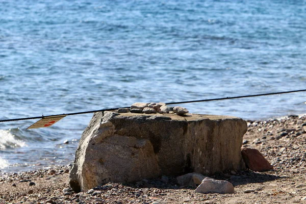 Grandi Pietre Conchiglie Sulle Rive Del Mar Mediterraneo Nel Nord — Foto Stock
