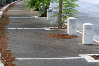 İsrail 'in kuzeyinde Akdeniz kıyısındaki bir şehir parkında yaya yolu. 
