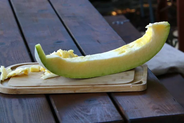 Une Grande Citrouille Blanche Grandi Dans Parc Ville Légumes Fruits — Photo