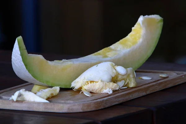 Une Grande Citrouille Blanche Grandi Dans Parc Ville Légumes Fruits — Photo