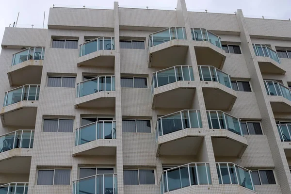 Balcon Est Détail Architectural Construction Logements Israël Une Plate Forme — Photo