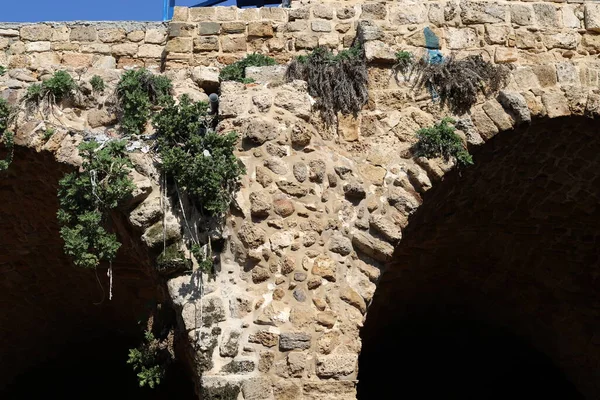 Ruinas Una Antigua Muralla Piedra Norte Israel Las Ruinas Antigua — Foto de Stock