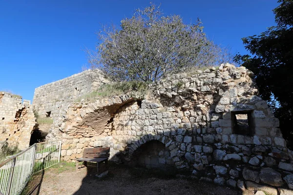 Ruinas Una Antigua Muralla Piedra Norte Israel Las Ruinas Antigua — Foto de Stock