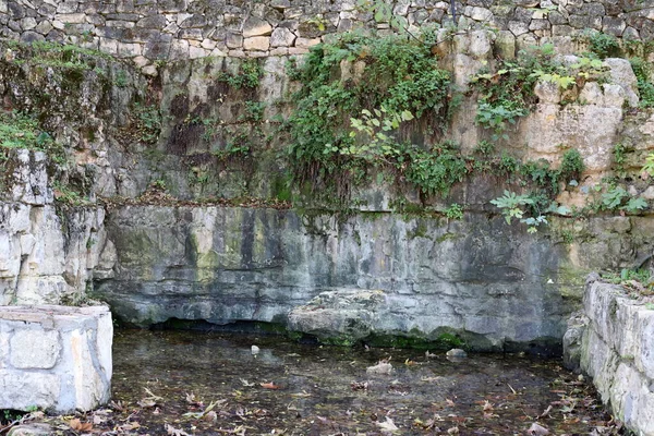 Ruines Ancien Mur Forteresse Pierre Dans Nord Israël Les Ruines — Photo