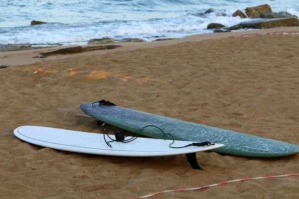 Sports Equipment City Park Shores Mediterranean Sea Northern Israel — Stock Photo, Image