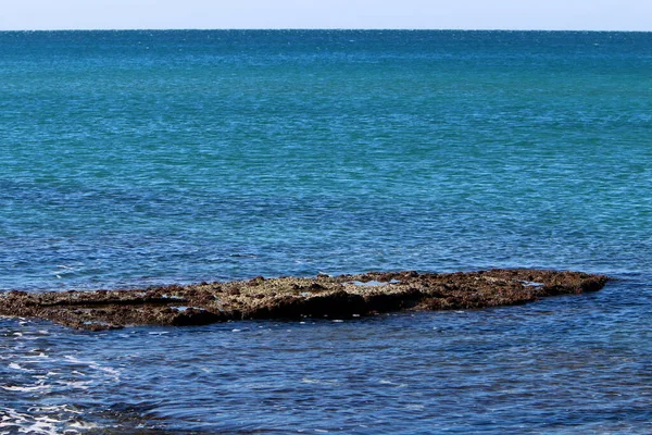 Eine Unbewohnte Mittelmeerküste Norden Islands Israel Generelle Quarantäne Wegen Corona — Stockfoto