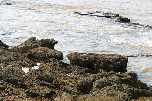 Uninhabited Mediterranean Coast Northern Israel Israel General Quarantine Due Corona —  Fotos de Stock