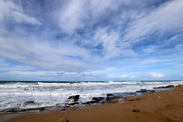 Uninhabited Mediterranean Coast Northern Israel Israel General Quarantine Due Corona — Stockfoto