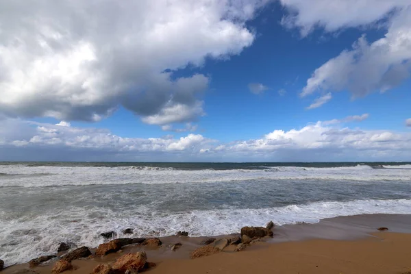 Uninhabited Mediterranean Coast Northern Israel Israel General Quarantine Due Corona — Fotografia de Stock